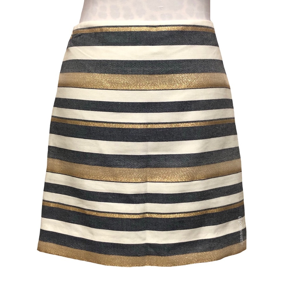J Crew Metallic Shimmer Striped Skirt - Picture 2 of 8
